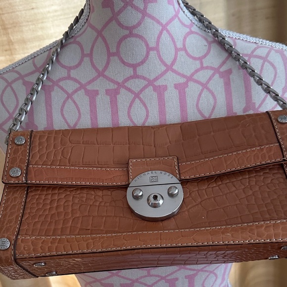 Michael Kors Tan Crocodile Embossed Wristlet - Picture 1 of 5